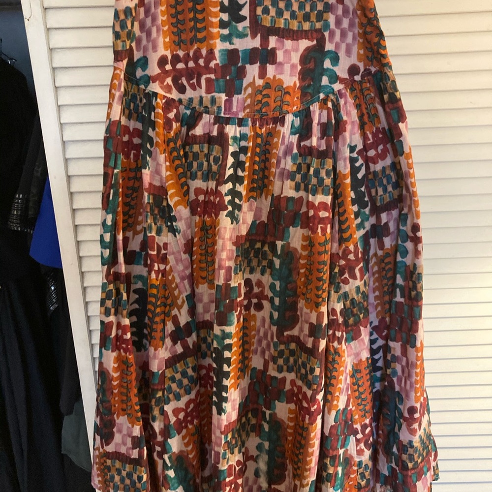 Anthropology lightweight cotton abstract print skirt, Size 10 (fits like 8)